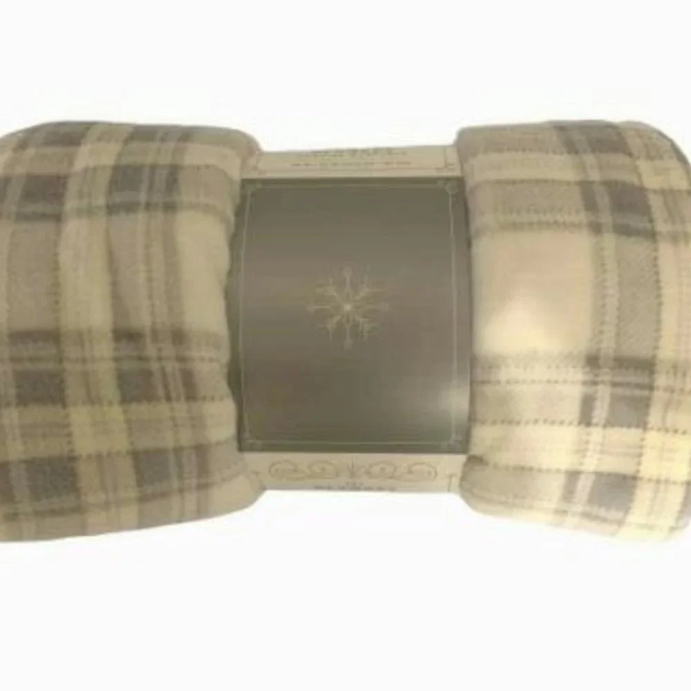 Dogs/Cats Blanket Soft &Comfortable White/Gray Plaid Sz40X50/ WONDERSHOP